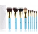 MSQ 9pcs Light Blue Makeup Brushes 