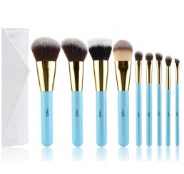 MSQ 9pcs Light Blue Makeup Brushes 