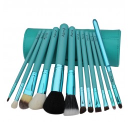 AISMAY 12pcs Green Barrelled Makeup Brush Set