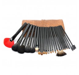 Top Quality 24pcs Black Portable Sable Hair Makeup Brush Set