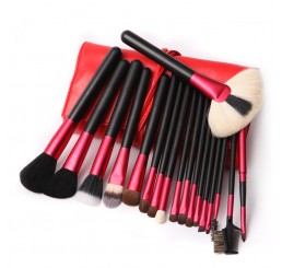 Cerro Qreen 18pcs Black&Red Professional Makeup Brush Set 